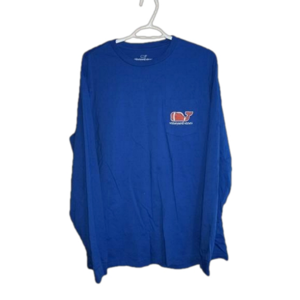 Vineyard Vines Long Sleeve TShirt With Football Whsle Graphic Size Large